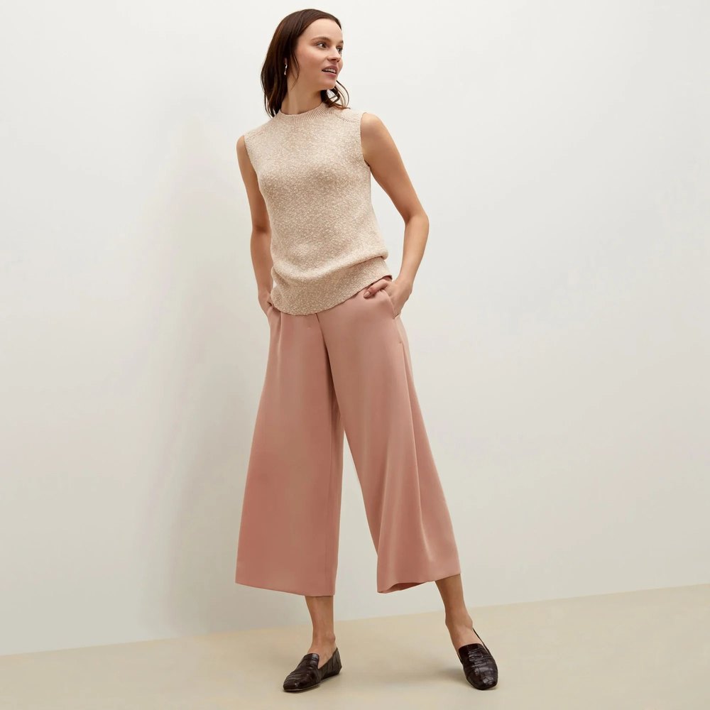 M.M. LaFleur The Zhou pink crepe Culotte pants size 12+